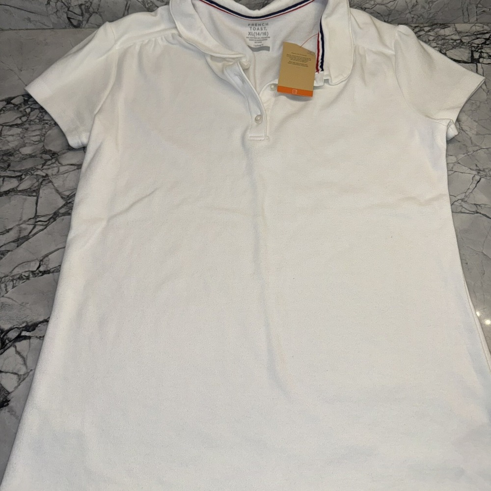 French Toast Girls (14/16) Uniform Peter Pan Collar Polo Shirt NEW